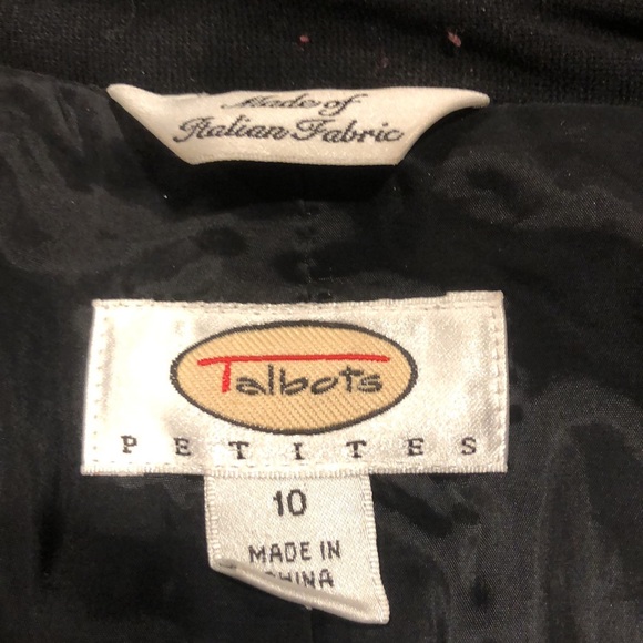 🌺 Talbots Black Fitted Short Jacket Sz 10P - Picture 3 of 7